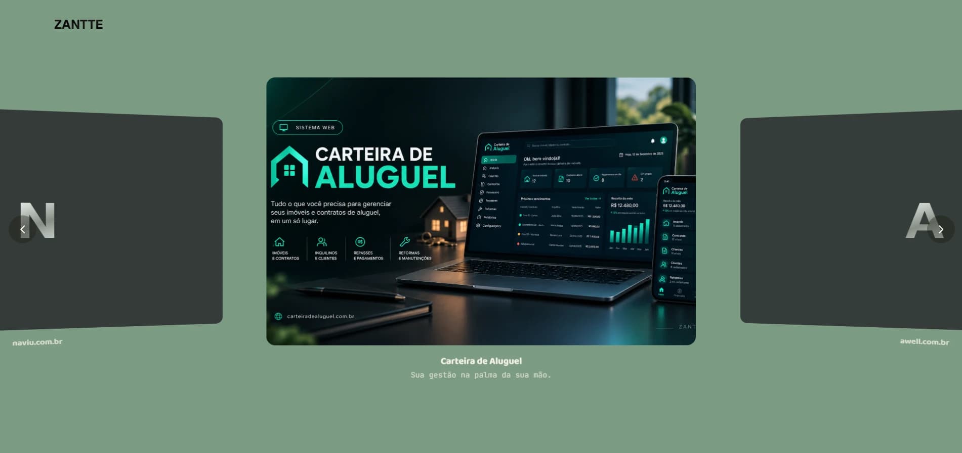 Portfólio de projetos da Zantte